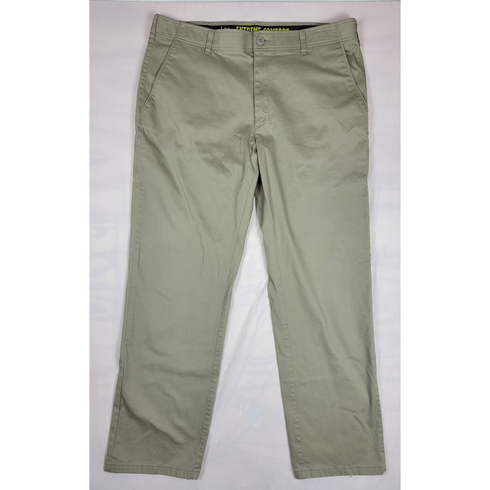 Lee Extreme Comfort Straight Fit Pants Mens 38x32 Khaki Chino 1042735 EC